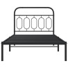 Cadre de lit métal sans matelas avec tête de lit noir 107x203cm 