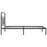 Cadre de lit métal sans matelas avec tête de lit noir 107x203cm 