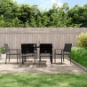 Ensemble à manger de jardin 7 pcs résine tressée acier 