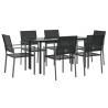 Ensemble à manger de jardin 7 pcs résine tressée acier 