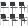 Ensemble à manger de jardin 7 pcs résine tressée acier 