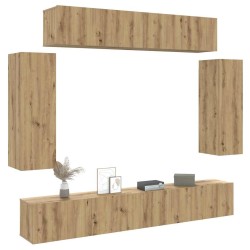 Ensemble de meuble TV mural 6 pcs chêne artisanal 