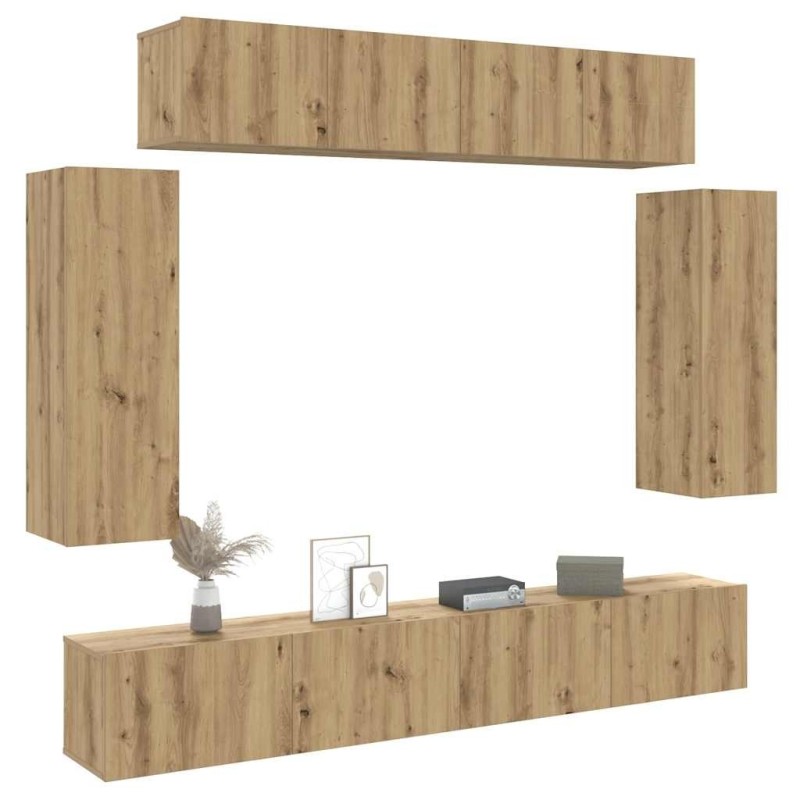 Ensemble de meuble TV mural 6 pcs chêne artisanal 