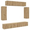 Ensemble de meuble TV mural 6 pcs chêne artisanal 
