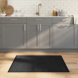 Tapis rectangulaire noir 80x100 cm bambou 