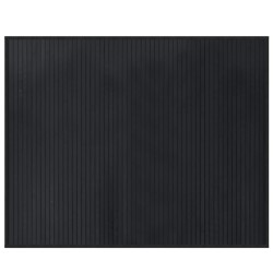 Tapis rectangulaire noir 80x100 cm bambou 