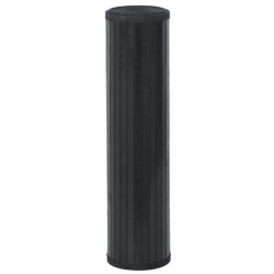 Tapis rectangulaire noir 80x100 cm bambou 