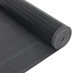 Tapis rectangulaire noir 80x100 cm bambou 