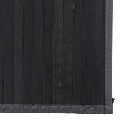 Tapis rectangulaire noir 80x100 cm bambou 