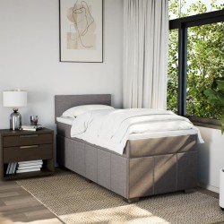 Sommier à lattes de lit avec matelas Taupe 90x190 cm Tissu 