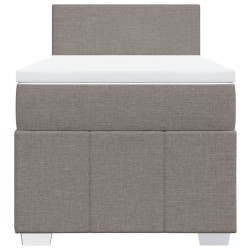 Sommier à lattes de lit avec matelas Taupe 90x190 cm Tissu 