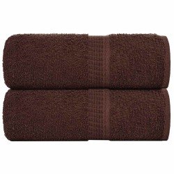 Serviettes de visage 2 pcs marron 30x30 cm 360 g/m² 100% coton 