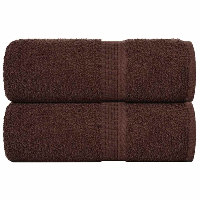 Serviettes de visage 2 pcs marron 30x30 cm 360 g/m² 100% coton 