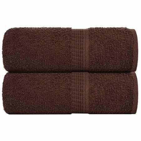 Serviettes de visage 2 pcs marron 30x30 cm 360 g/m² 100% coton 