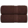 Serviettes de visage 2 pcs marron 30x30 cm 360 g/m² 100% coton 