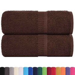 Serviettes de visage 2 pcs marron 30x30 cm 360 g/m² 100% coton 