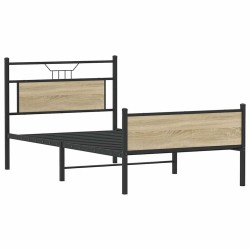 Cadre de lit sans matelas chêne sonoma 107x203 cm 