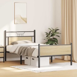 Cadre de lit sans matelas chêne sonoma 107x203 cm 