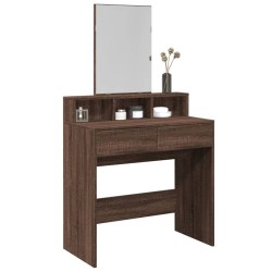 Coiffeuse avec miroir chêne marron 80x41x144,5 cm 