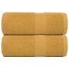 Serviettes de visage 2 pcs doré 30x30 cm 360 g/m² 100% coton 