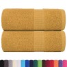 Serviettes de visage 2 pcs doré 30x30 cm 360 g/m² 100% coton 