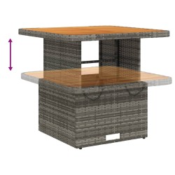 Ensemble à manger de jardin 3 pcs coussins gris résine tressée 