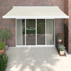 Auvent rétractable crème 3x2,5 m tissu et aluminium 