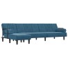 Canapé-lit en forme de L bleu 260x140x70 cm velours 