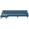 Canapé-lit en forme de L bleu 260x140x70 cm velours 