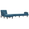 Canapé-lit en forme de L bleu 260x140x70 cm velours 