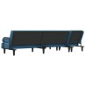 Canapé-lit en forme de L bleu 260x140x70 cm velours 