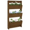 Jardinière murale 3 niveaux 60x18,5x110 cm brun miel pin massif 
