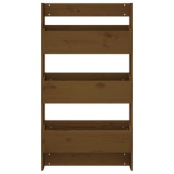 Jardinière murale 3 niveaux 60x18,5x110 cm brun miel pin massif 