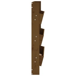 Jardinière murale 3 niveaux 60x18,5x110 cm brun miel pin massif 