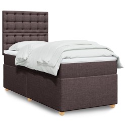 Sommier à lattes de lit avec matelas Marron foncé 90x200 cm 