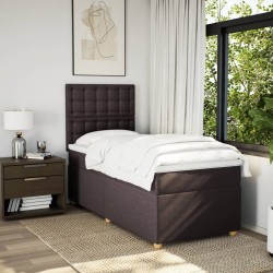 Sommier à lattes de lit avec matelas Marron foncé 90x200 cm 