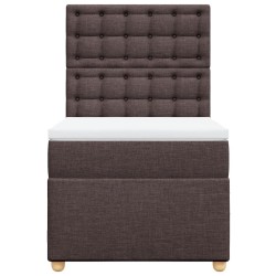 Sommier à lattes de lit avec matelas Marron foncé 90x200 cm 