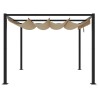 Tonnelle de jardin avec toit rétractable taupe 3x3 m acier 