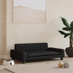 Lit pour chien noir 90x53x30 cm similicuir 