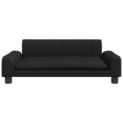 Lit pour chien noir 90x53x30 cm similicuir 