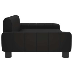 Lit pour chien noir 90x53x30 cm similicuir 