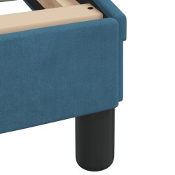 Lit avec matelas bleu 140x190 cm velours 