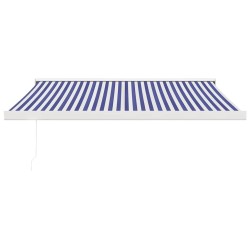 Auvent rétractable bleu et blanc 3x2,5 m tissu et aluminium 