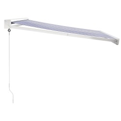 Auvent rétractable bleu et blanc 3x2,5 m tissu et aluminium 