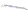Auvent rétractable bleu et blanc 3x2,5 m tissu et aluminium 