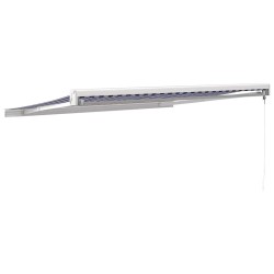 Auvent rétractable bleu et blanc 3x2,5 m tissu et aluminium 