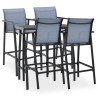 Ensemble de bar de jardin 5 pcs Noir et gris 