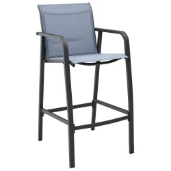 Ensemble de bar de jardin 5 pcs Noir et gris 