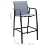 Ensemble de bar de jardin 5 pcs Noir et gris 
