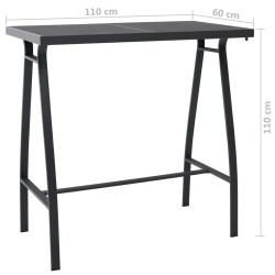 Ensemble de bar de jardin 5 pcs Noir et gris 